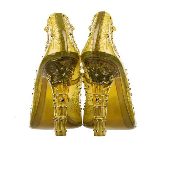 Dolce & Gabbana - Transparent Cinderella PVC Crystals Pumps Green 39 9 - Picture 3 of 5